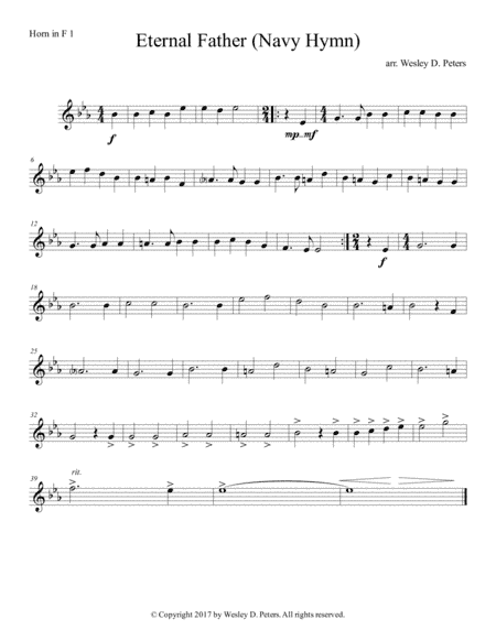 Eternal Father, Strong to Save (Horn Quartet) (arr. Wesley D. Peters)