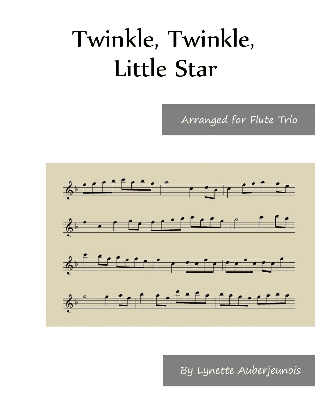 Twinkle, Twinkle, Little Star - Flute Trio (arr. Lynette Auberjeunois)