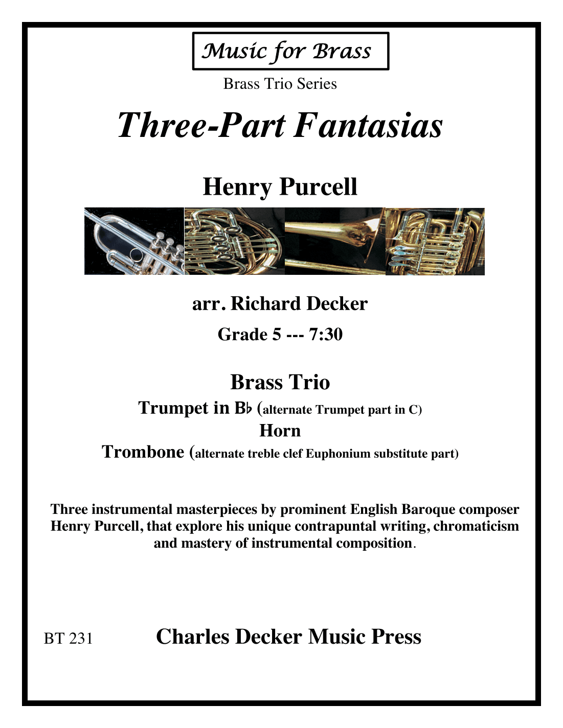Three-Part Fantasias for Brass Trio (arr. Richard Decker)