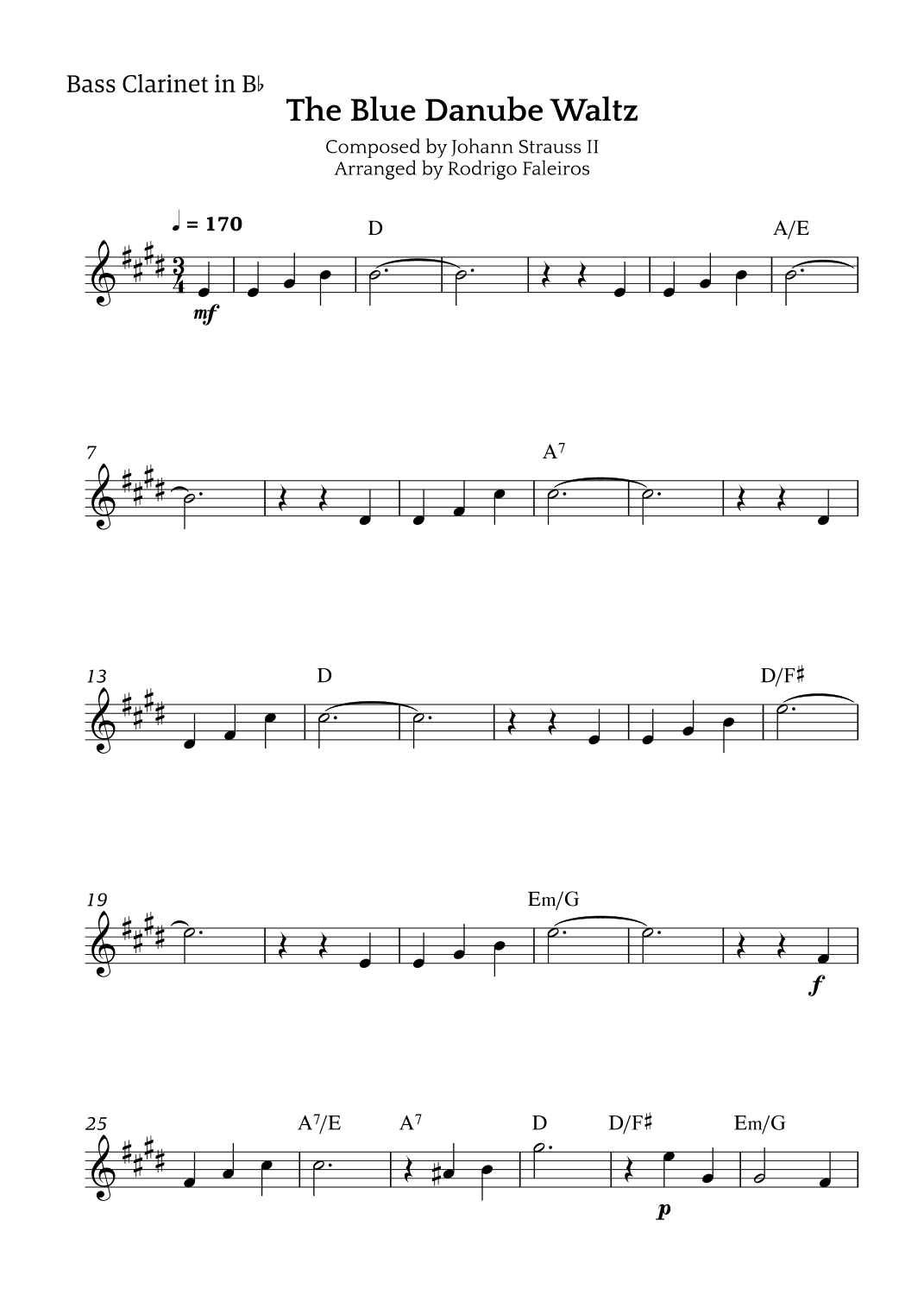 The Blue Danube Waltz (arr. Rodrigo Faleiros)