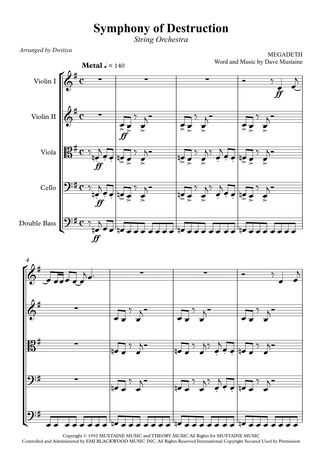 Symphony Of Destruction (arr. Dwitiya)