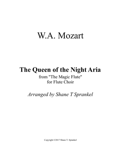 The Queen of the Night Aria for Flute Choir (arr. Shane T. Sprankel)