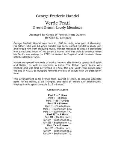 Verde Prati (F Horns) (arr. Glen D. Lienhart)