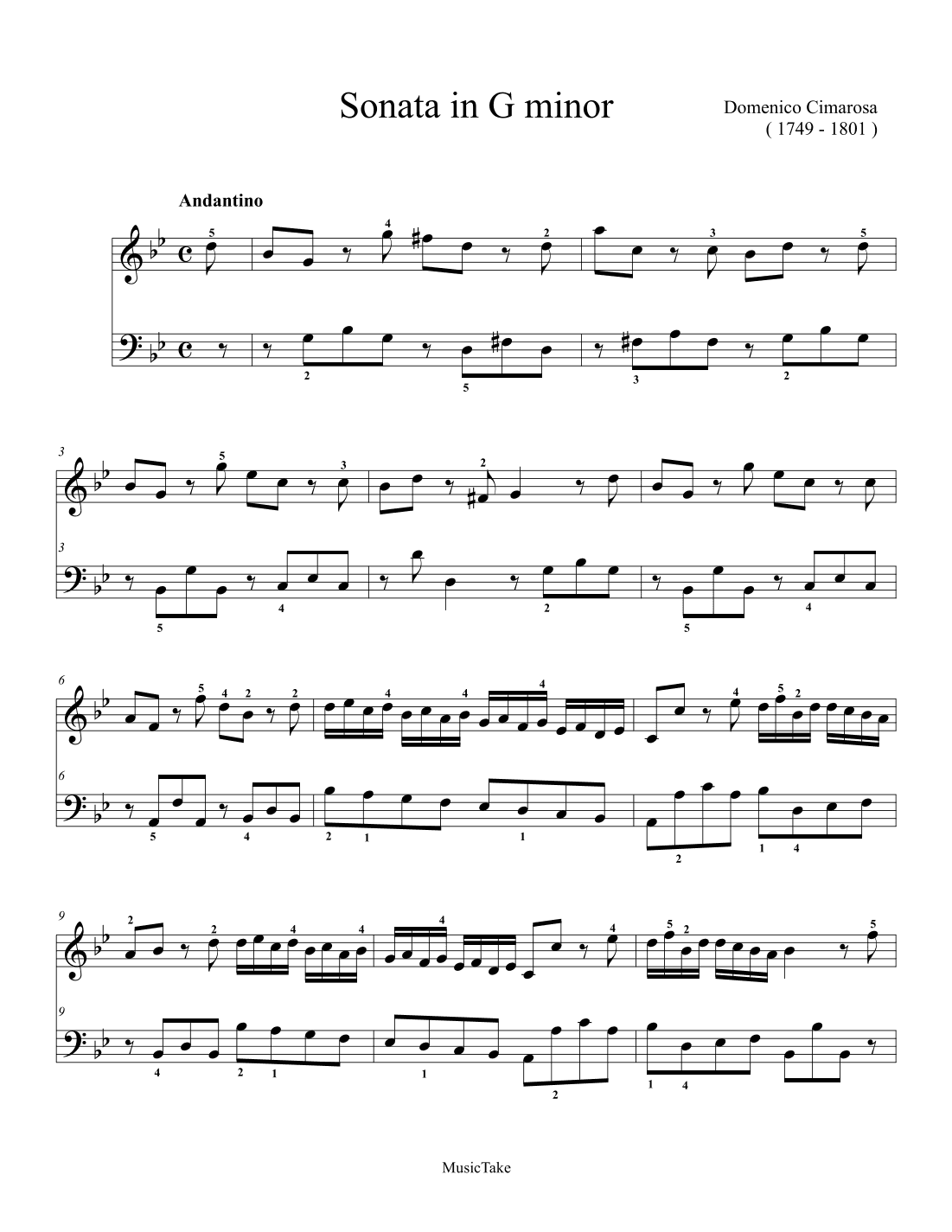 Cimarosa Sonata in G minor (arr. Ben Choupak)