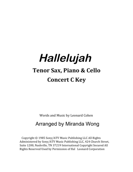 Hallelujah (arr. Miranda Wong)