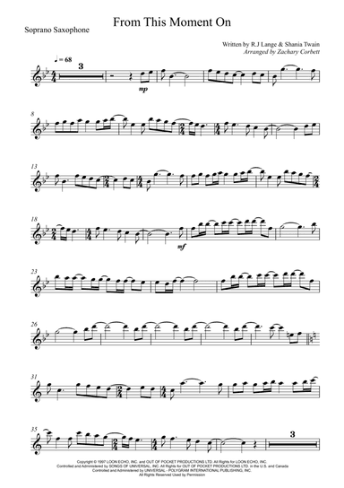 From This Moment On (arr. Zachary Corbett)