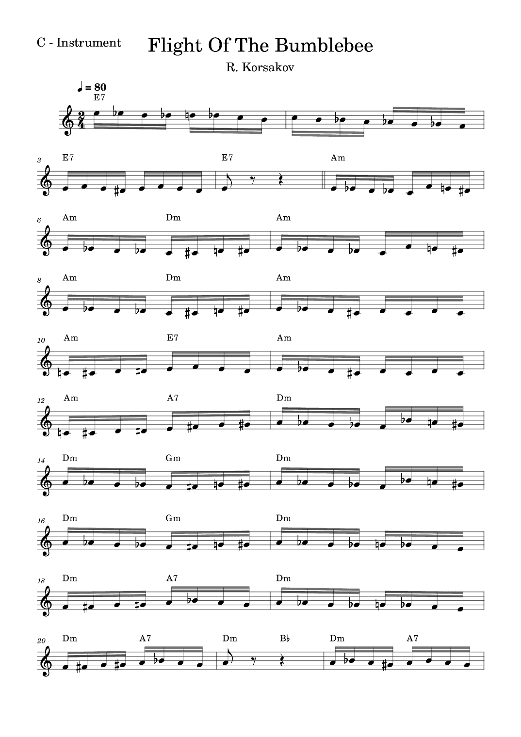 The Flight Of The Bumblebee (arr. Fabio Eduardo de Oliveira)