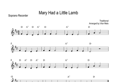 Mary Had a Little Lamb (arr. Vitor Melo)