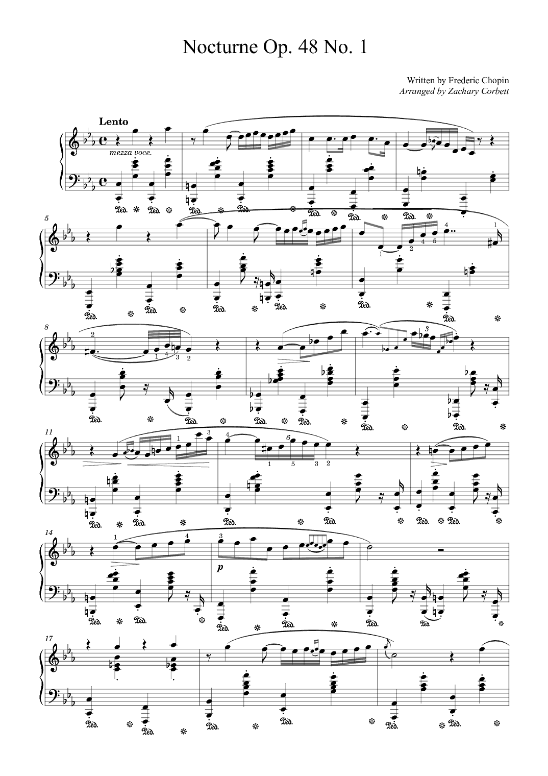 Nocturne Op. 48 No. 1 (arr. Zachary Corbett)