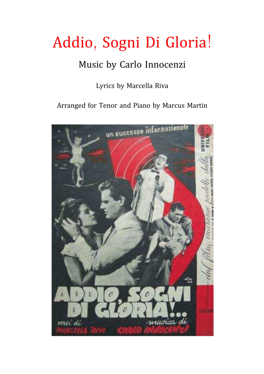 Addio Sogni Di Gloria (arr. Marcus Martin)