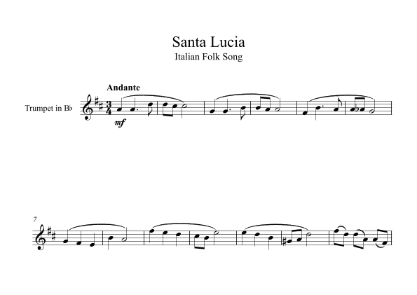 Santa Lucia - Italian Folk Song (Trumpet) (arr. Digital Book Music)