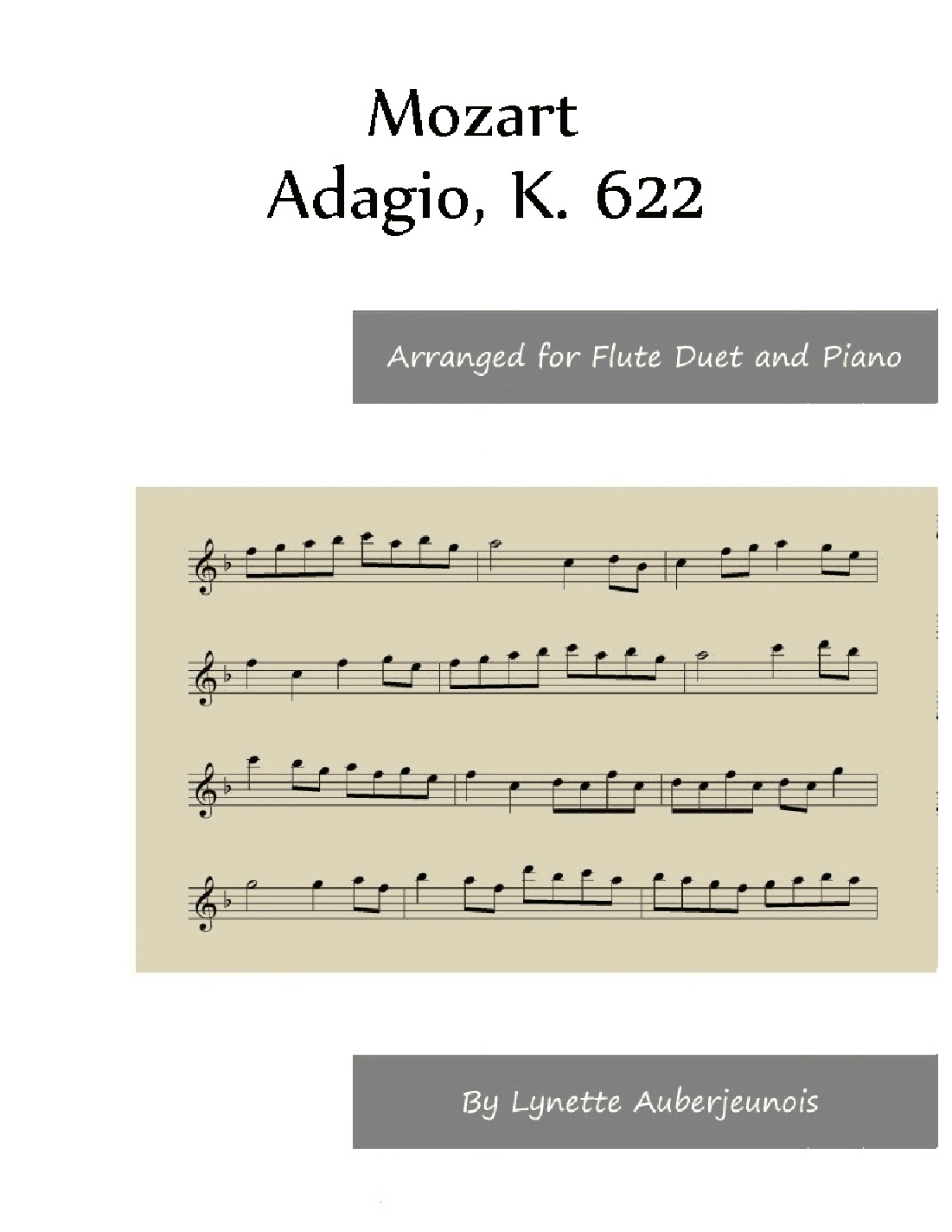 Adagio, K. 622 - Flute Duet and Piano (arr. Lynette Auberjeunois)