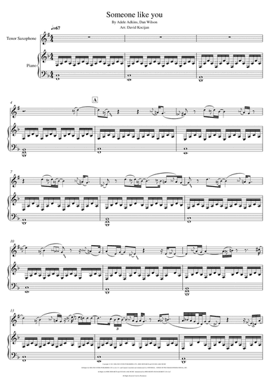 Someone Like You (arr. David Kocijan)