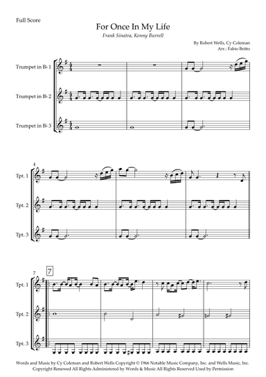 For Once In My Life (arr. Fabio Britto)