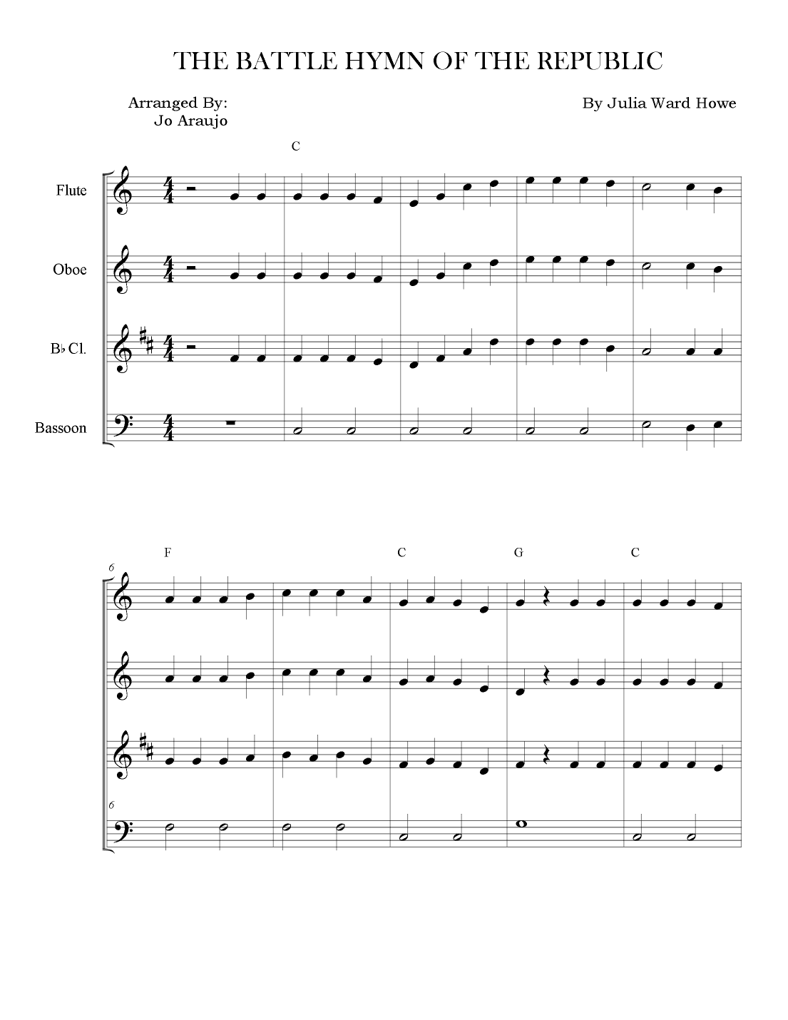 THE BATTLE HYMN OF THE REPUBLIC (arr. Jo Araujo)