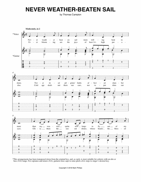 Never Weather-Beaten Sail (arr. Mark Phillips)