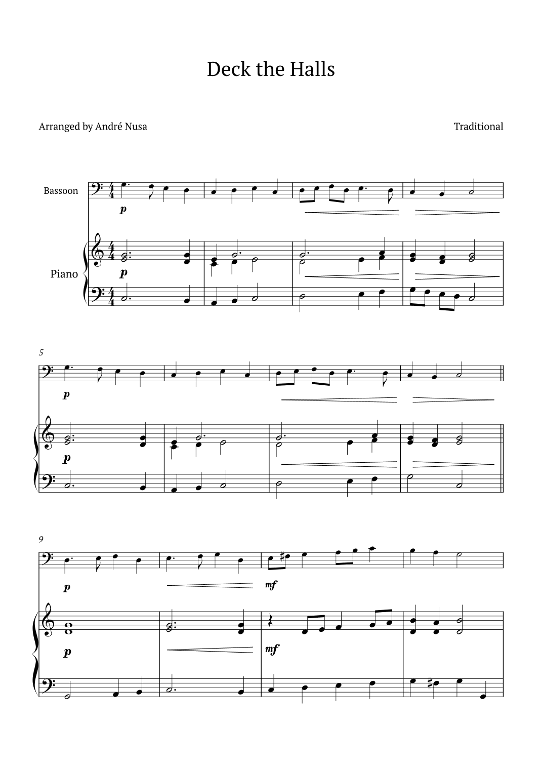 Deck the Halls (arr. André Nusa)