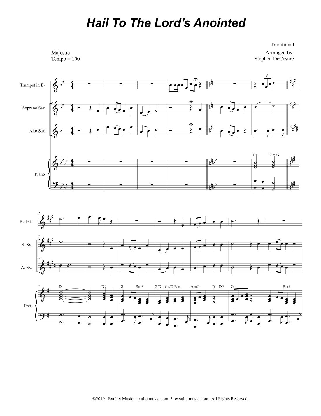 Hail To The Lord's Anointed (Duet for Soprano and Alto Saxophone) (arr. Stephen DeCesare)