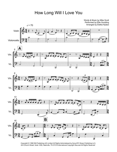 How Long Will I Love You (arr. Etelka Nyilasi)