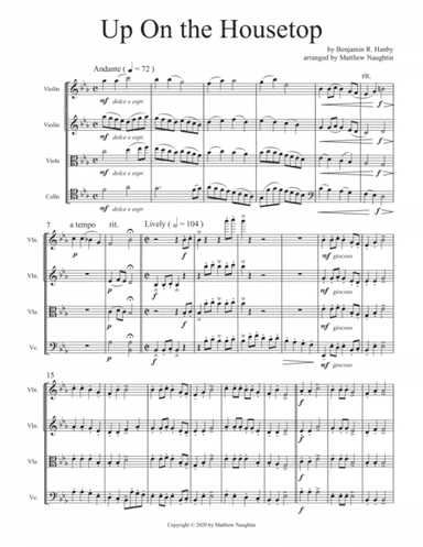 Up on the Housetop for String Quartet (arr. Matthew Naughtin)