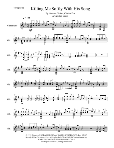 Killing Me Softly With His Song (arr. Zoltan Vegso)