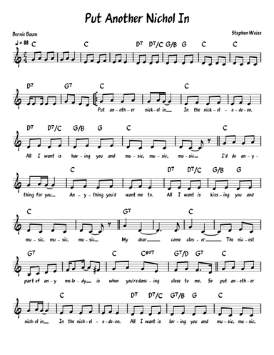 (put Another Nickel In) Music! Music! Music! (arr. John Fries)
