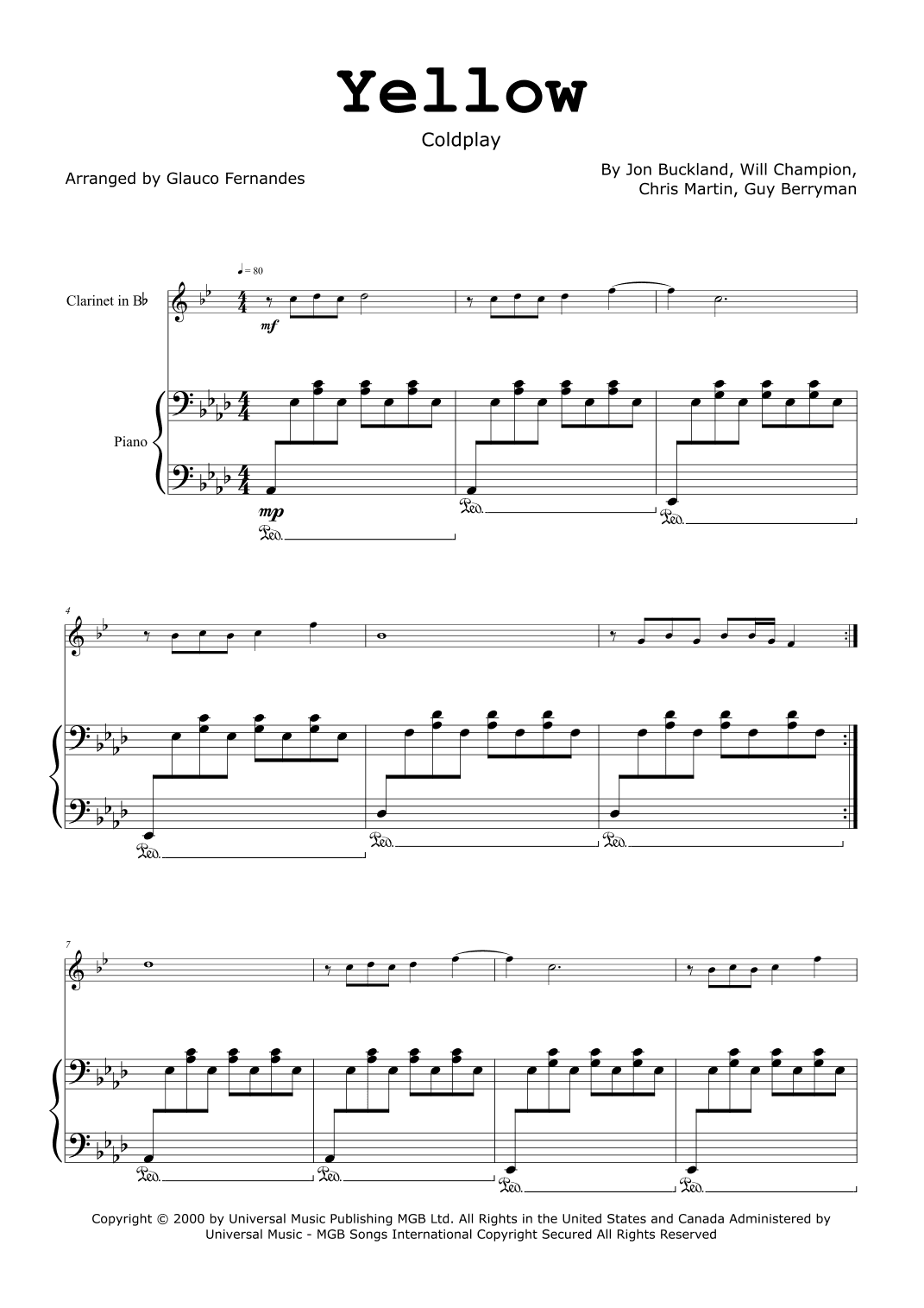 Yellow (arr. Glauco Fernandes)