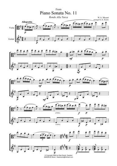 Rondo alla turca for viola and guitar (arr. K. Krantz)