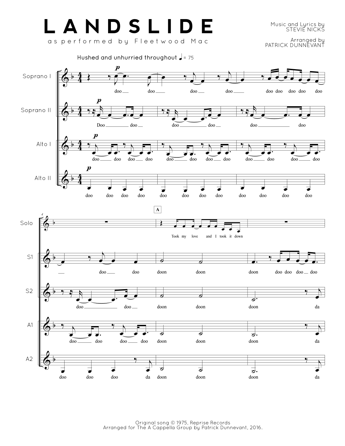 Landslide (arr. Patrick Dunnevant)