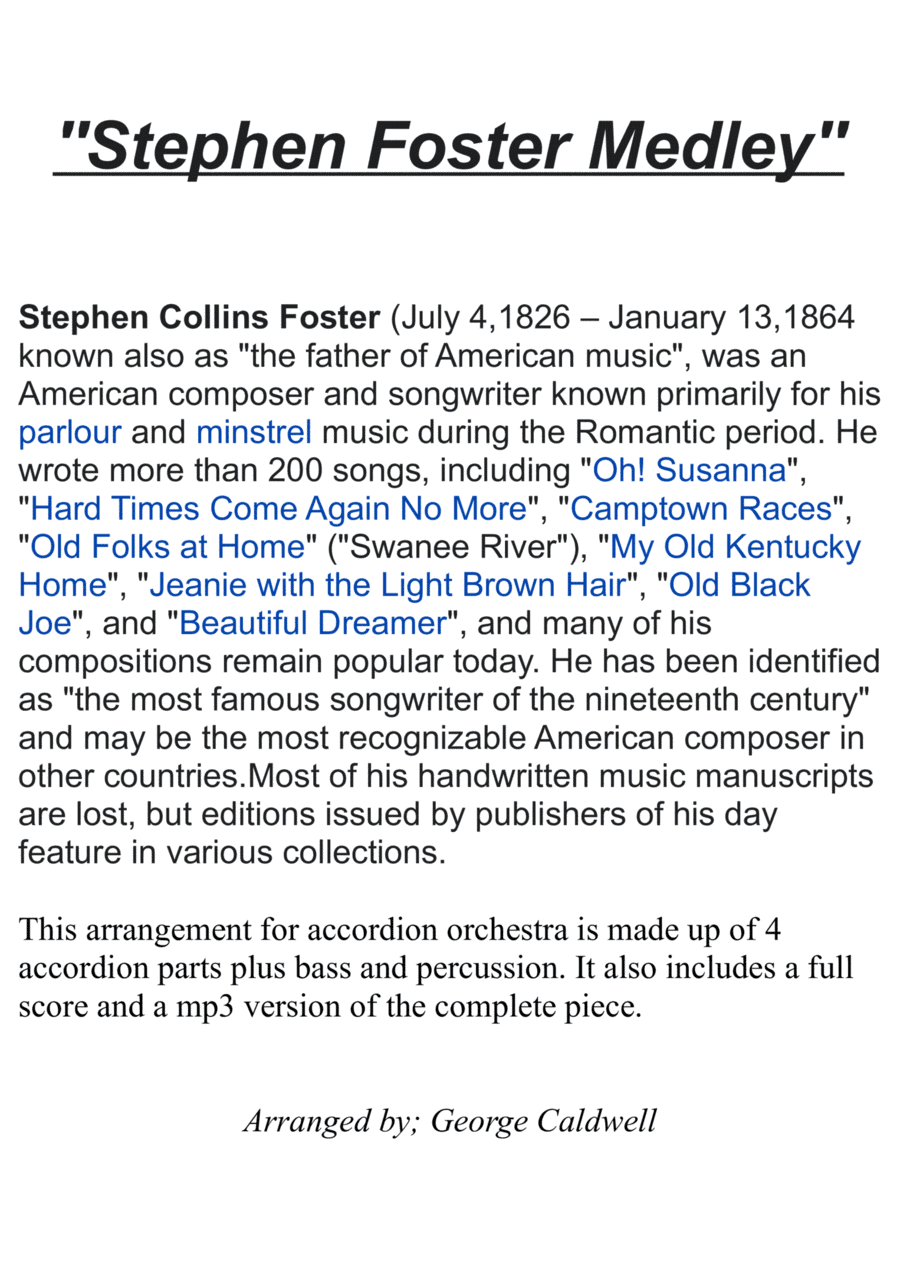Stephen Foster Medley (arr. George Caldwell)