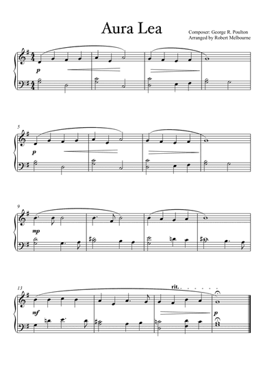 Aura Lea (arr. RMel)