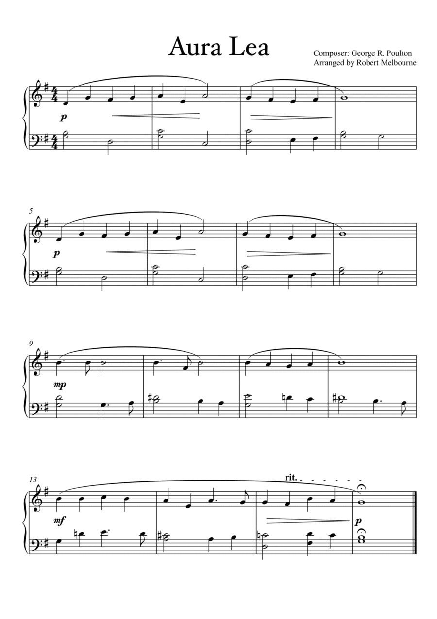 Aura Lea (arr. RMel)