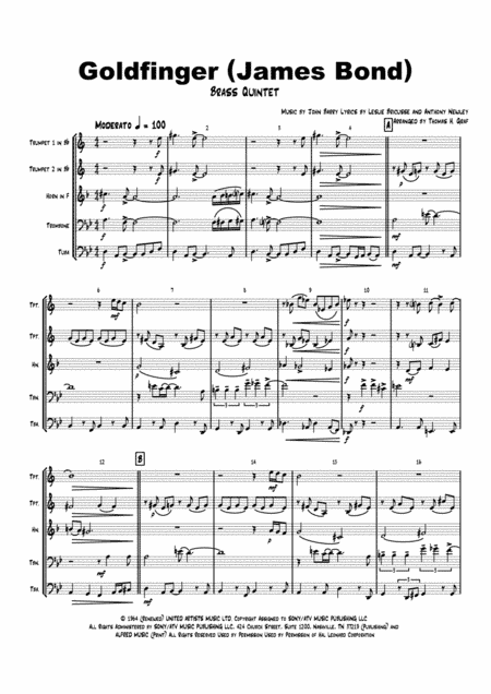 Goldfinger (arr. Thomas H. Graf)