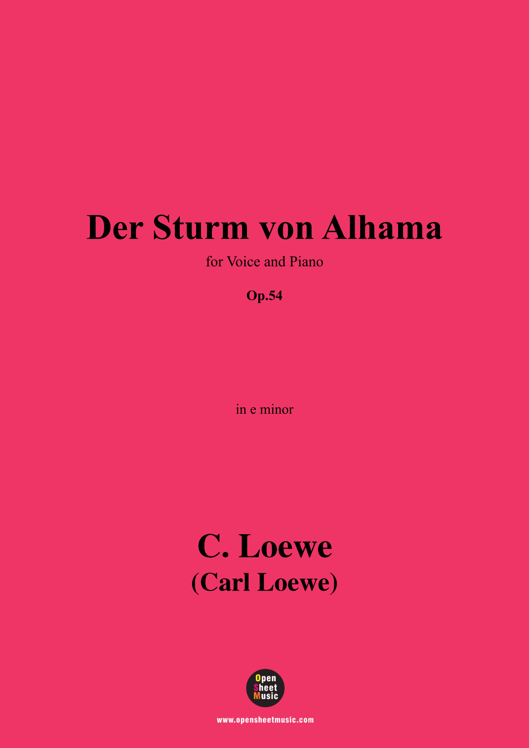 C. Loewe-Der Sturm von Alhama,in e minor,Op.54, (arr. OSM Press)