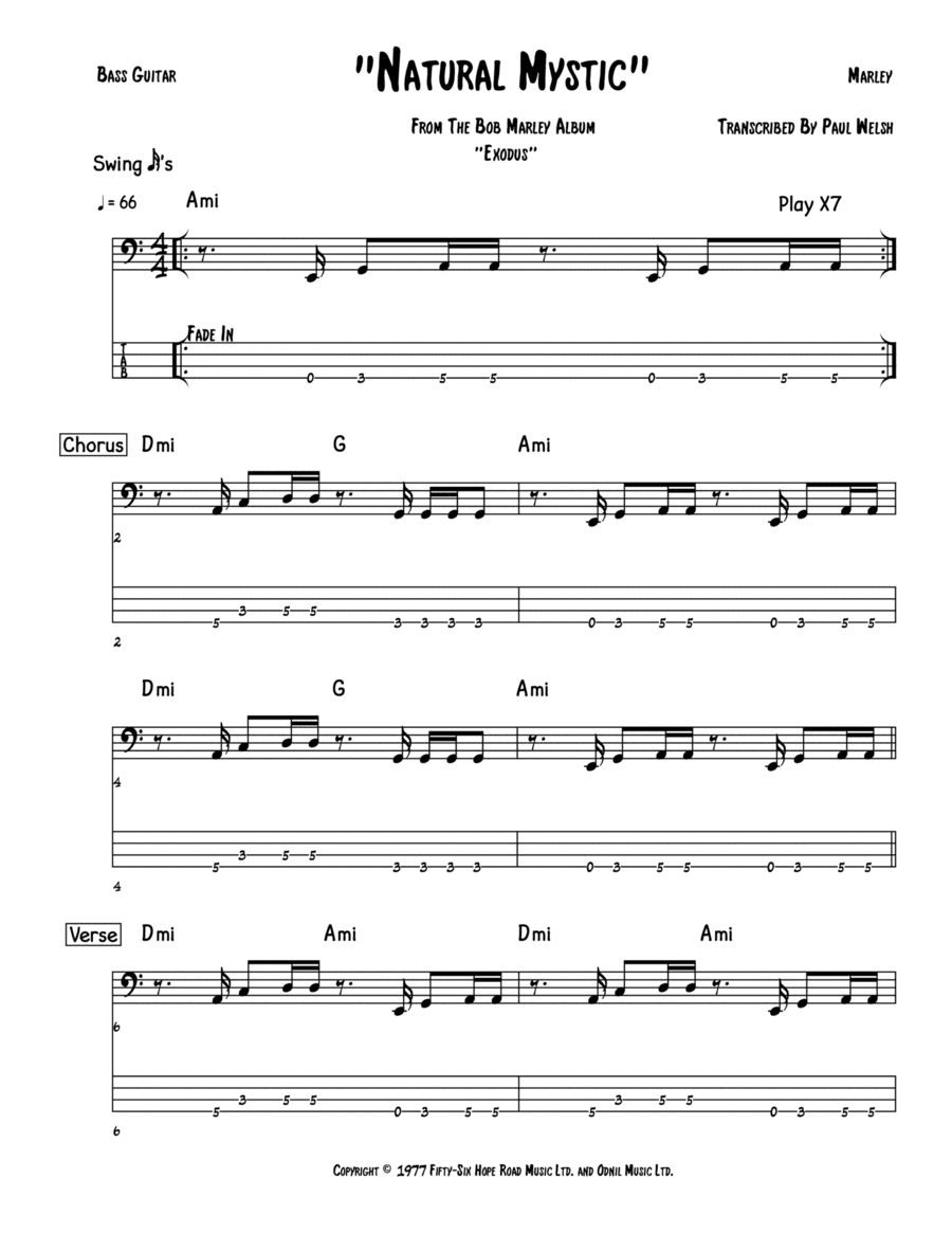 Natural Mystic (arr. Accubass)