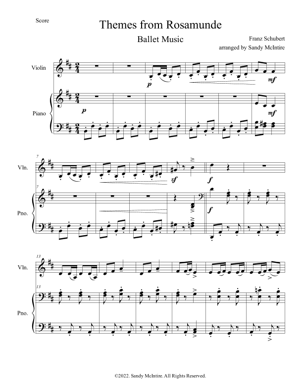 Themes from Rosamunde (Ballet Music) (arr. Sandy McIntire)