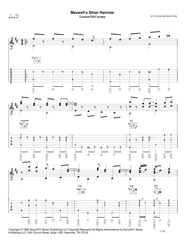 Maxwell's Silver Hammer (arr. Steven King)