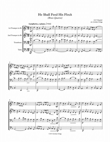 He Shall Feed His Flock (Brass Quartet) (arr. Jordan Grigg)