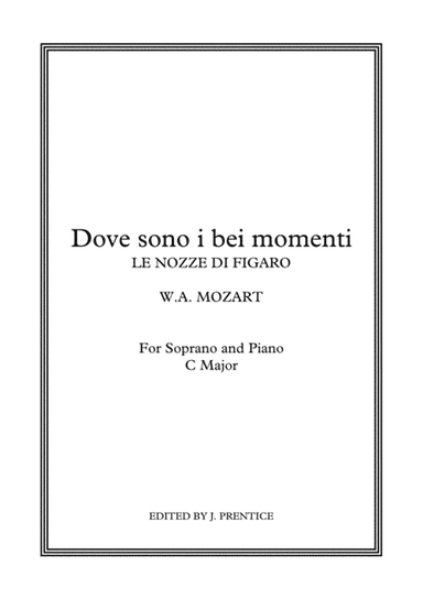 Dove sono i bei momenti - Le nozze di Figaro (C Major) (arr. Jonathan Prentice)