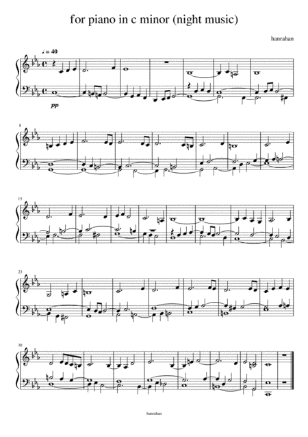 For piano in c minor (night music)