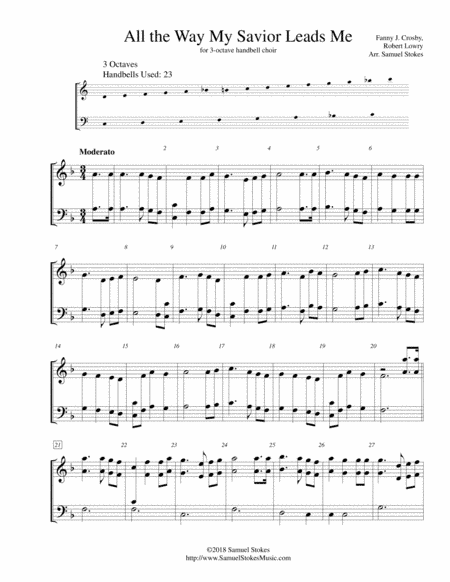 All the Way My Savior Leads Me - for 3-octave handbell choir (arr. Samuel Stokes)
