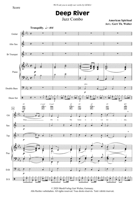 Deep River (arr. Gert Th. Walter)