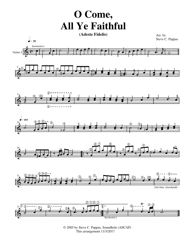 O Come , All Ye Faithful (arr. Steve C Pappas)