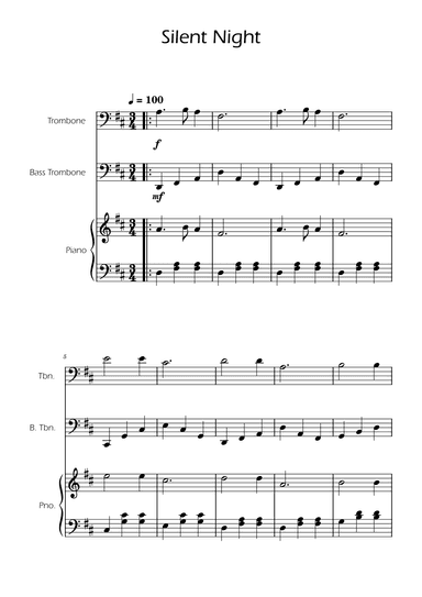 Silent Night - Trombone Duet w/ Piano (arr. Ygor Nunes)