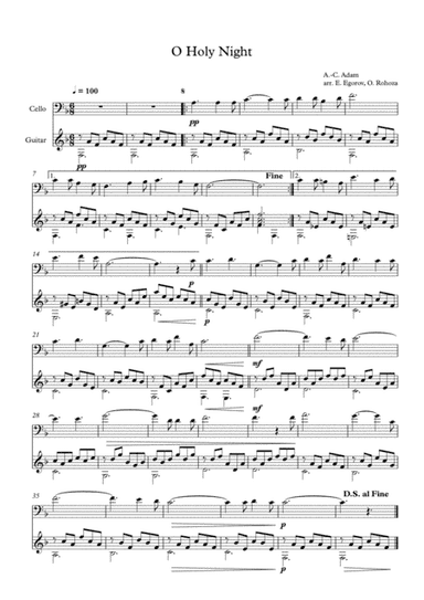 O Holy Night, Adolphe-Charles Adam, For Cello & Guitar
