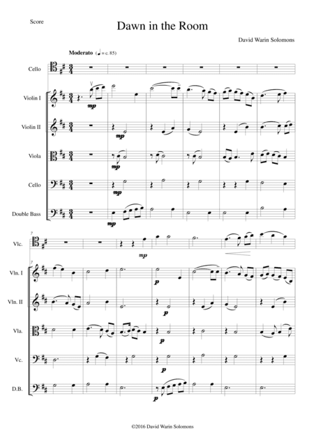 Dawn in the Room for cello and strings