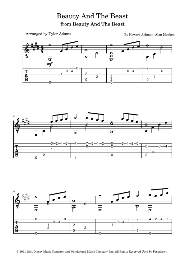 Beauty And The Beast (arr. Tyler Adams)