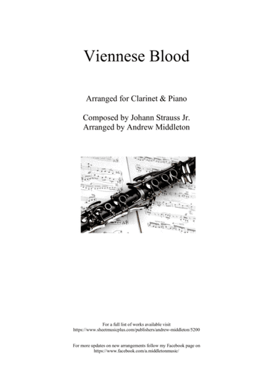 Viennese Blood arrange for Clarinet and Piano (arr. Andrew Middleton)