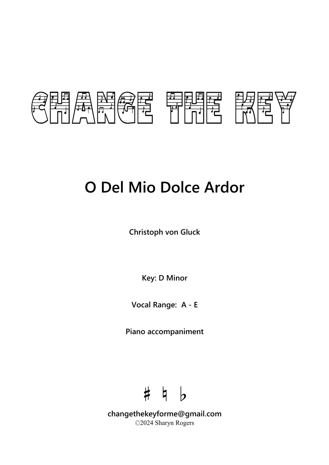 O del mio dolce ardor - D Minor (arr. Sharyn Rogers)