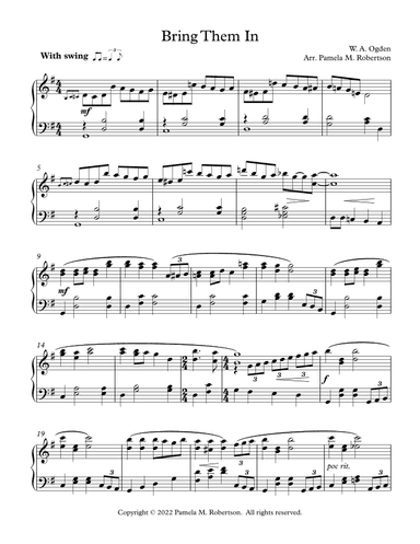Bring Them In - Piano Solo (arr. Pamela M. Robertson)